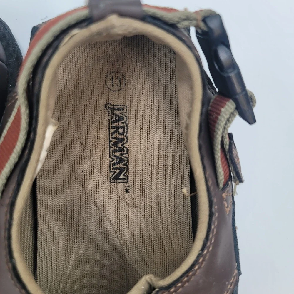 Jarman Adan Mens 13 Brown Leather Fisherman Sandals Bungee Closure Gorpcore